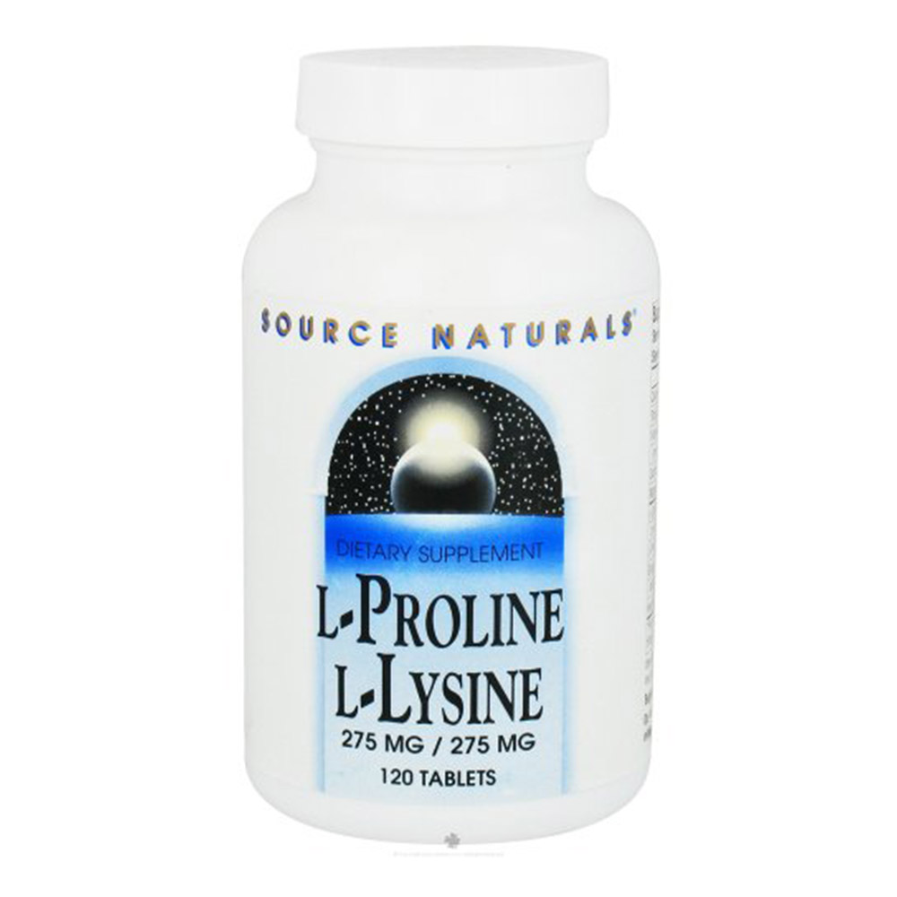 Source Naturals L Proline L Lysine 120 Tablets 275 mg