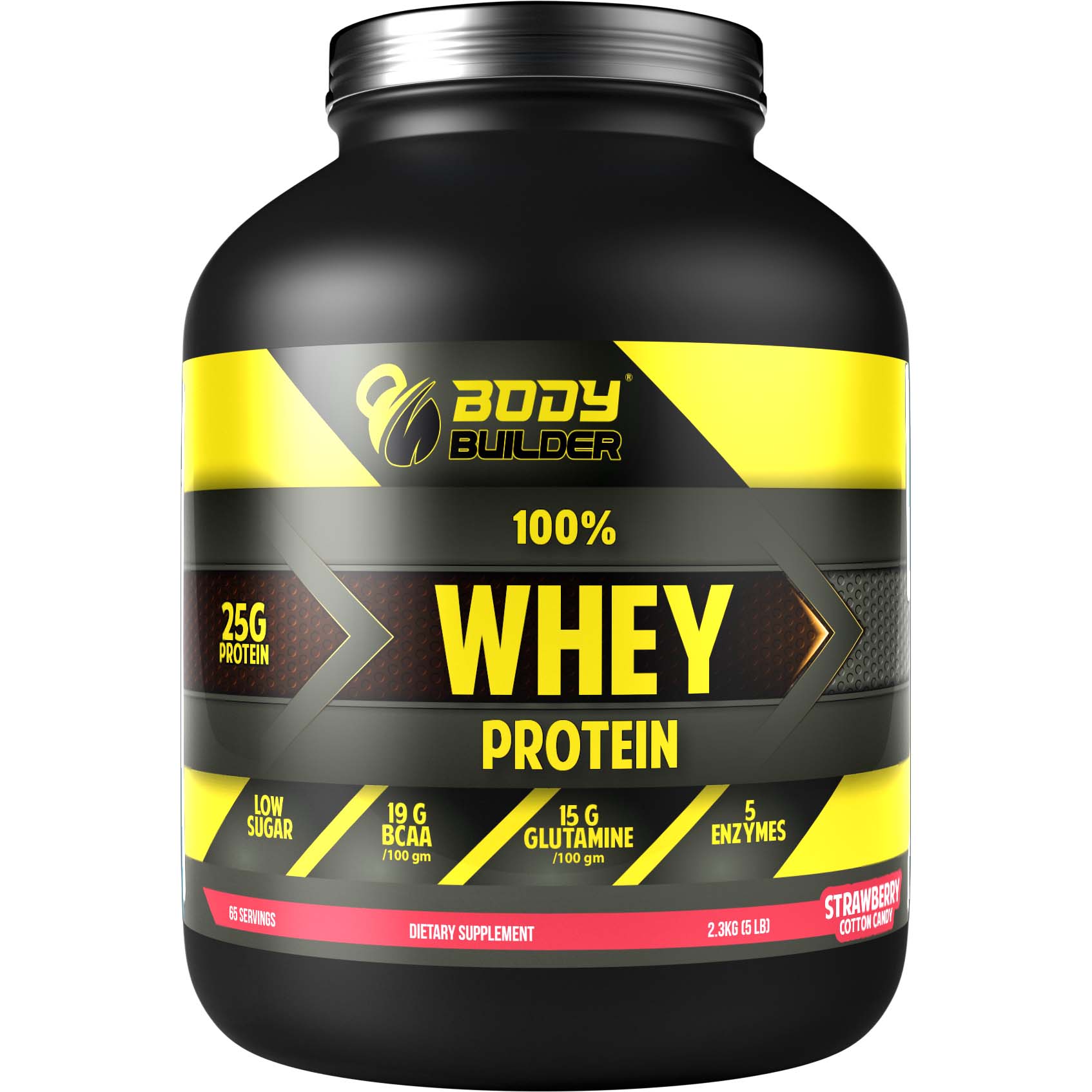 Body Builder Whey Protein, Strawberry Cotton Candy, 5 LB