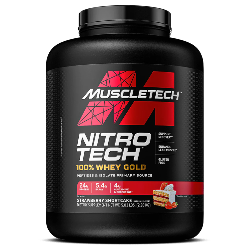 Muscletech Nitro Tech Whey Gold, Strawberry, 5 LB