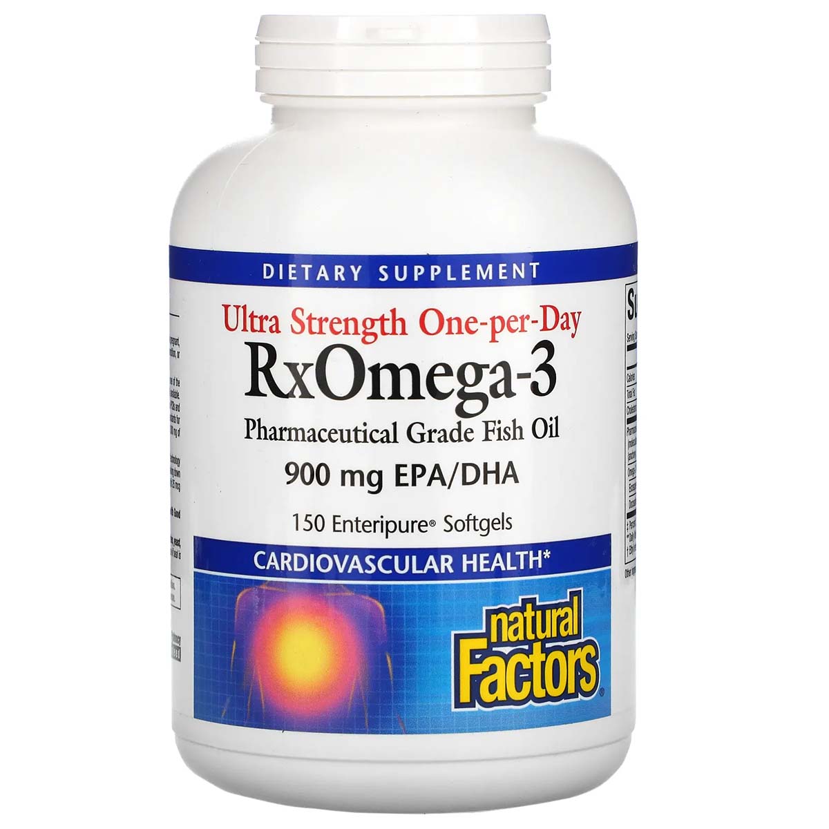 Natural Factors RxOmega-3 with Vitamin D3, 150 Softgels, 900 mg