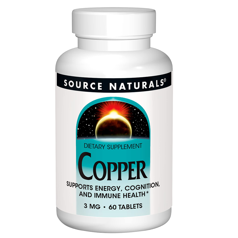 Source Naurals Copper, 60 Tablets, 3 mg