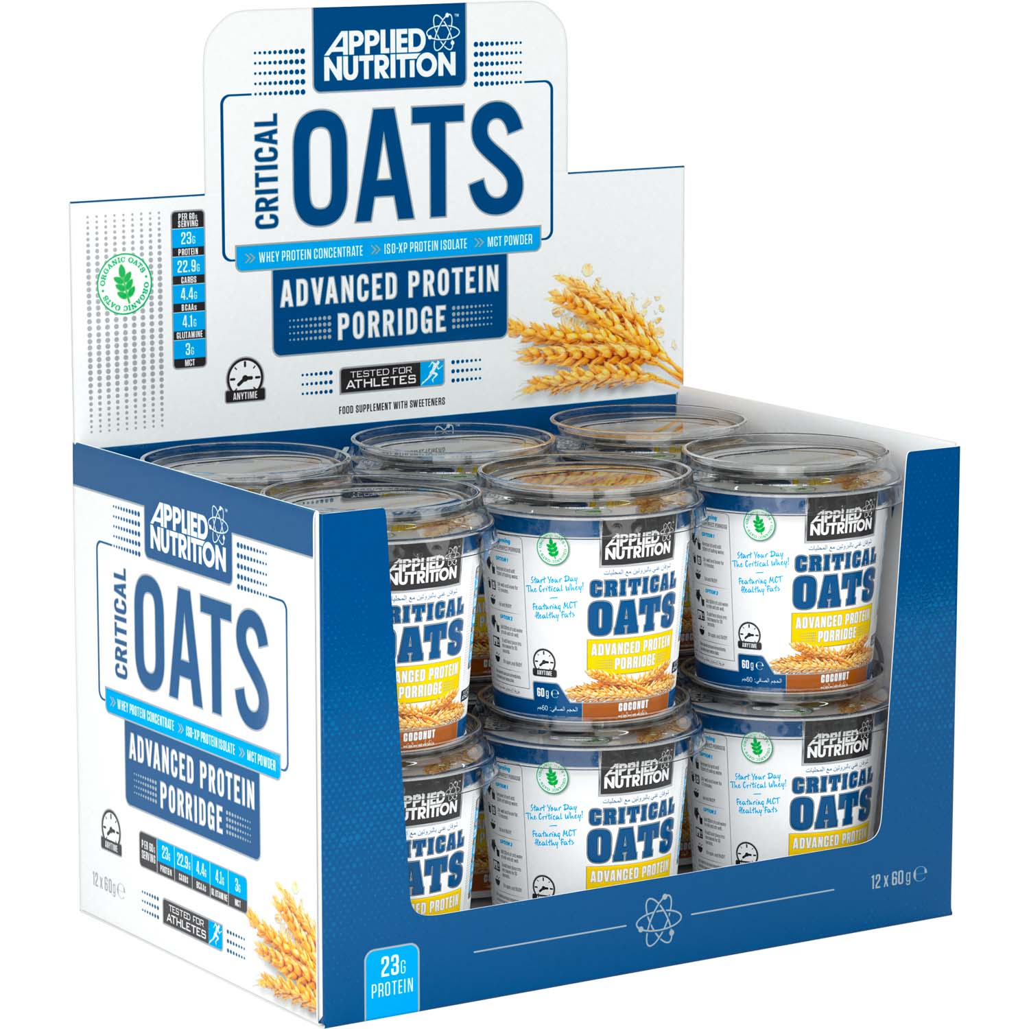 Applied Nutrition Critical Oats, Coconut, Box of 12 Pieces