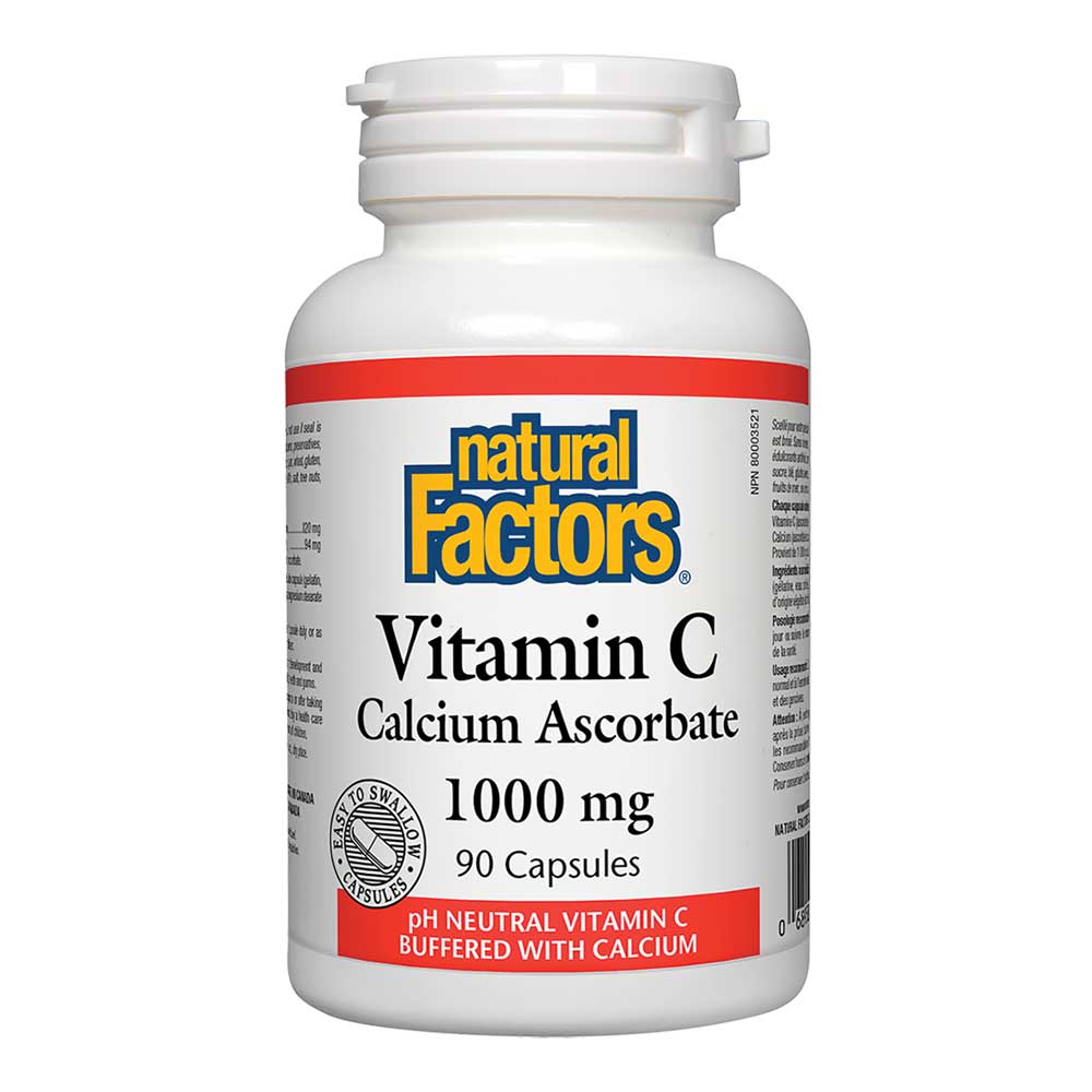 Natural Factors Vitamin C Calcium Ascorbate 90 Capsules 1000 mg