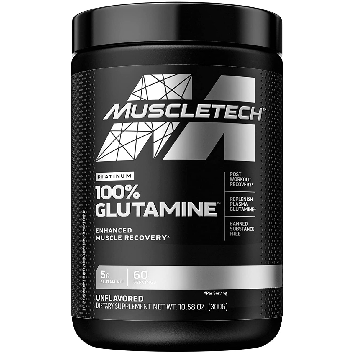 Muscletech Platinum Glutamine, Unflavored, 60