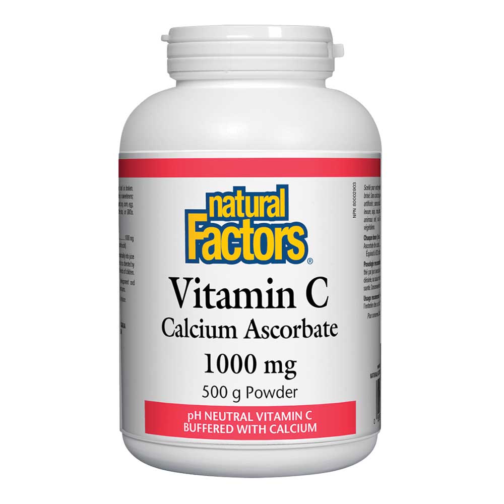 Natural Factors Vitamin C Calcium Ascorbate Powder, 500 Gm, 1000 mg