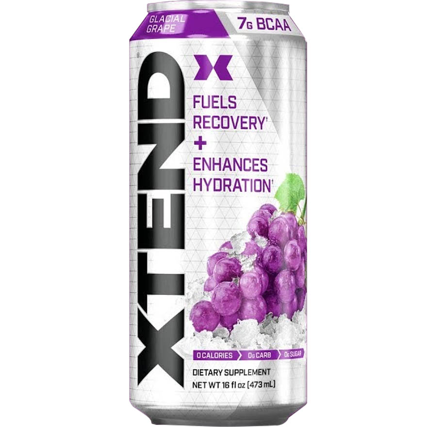 Xtend Carbonated Zero Sugar Hydration & Recovery Drink, Glacial Grape, 1 Piece