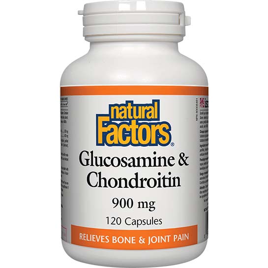 Natural Factors Glucosamine & Chondroitin Sulfate, 900 mg, 120 Capsules
