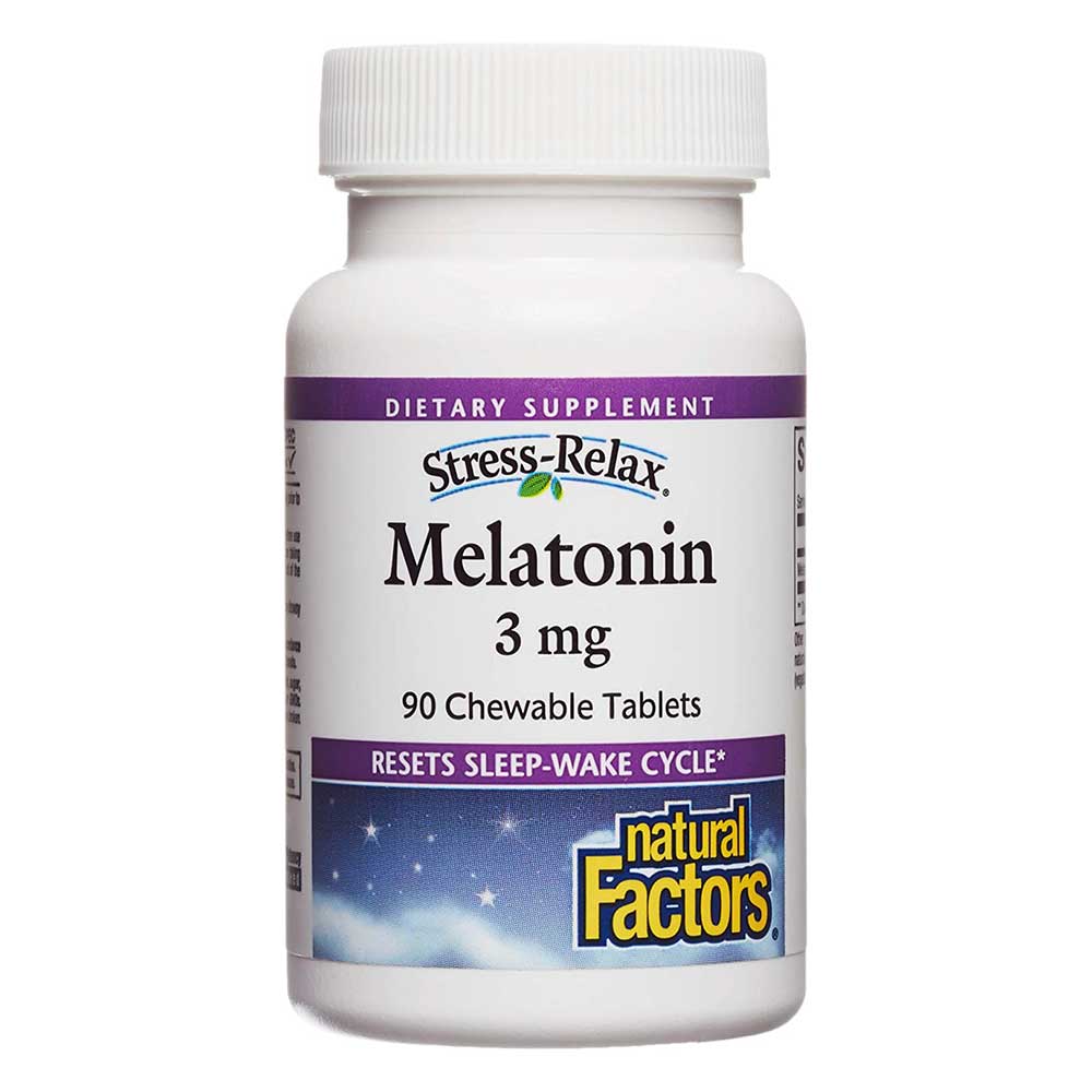 Natural Factors Melatonin, 3 mg, 90 Chewable Tablets