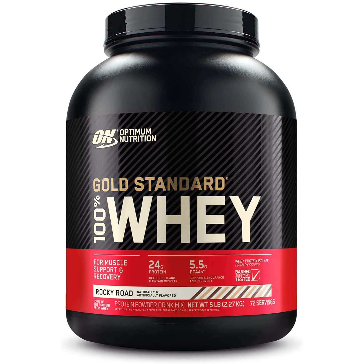 Optimum Nutrition Gold Standard 100% Whey Protein, Rocky Road, 5 LB