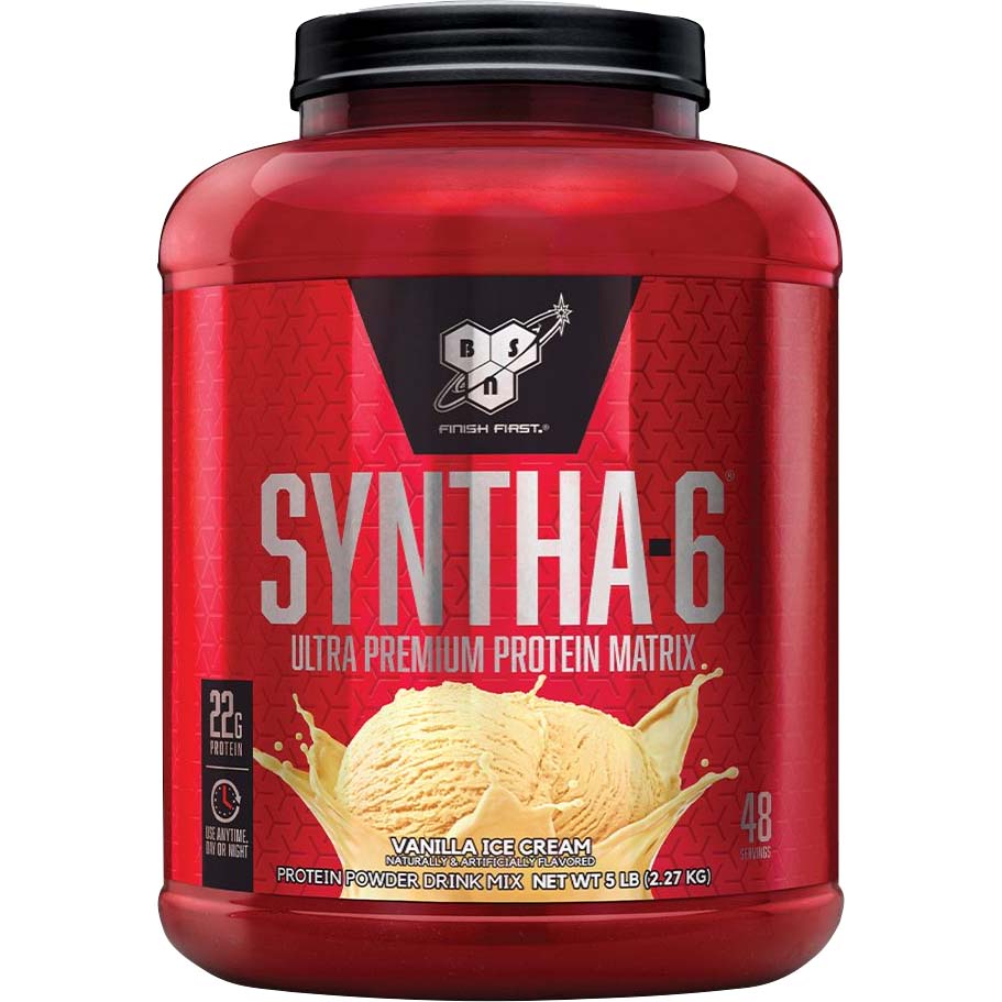 BSN Syntha-6 Whey Protein, Vanilla Ice Cream, 5 LB