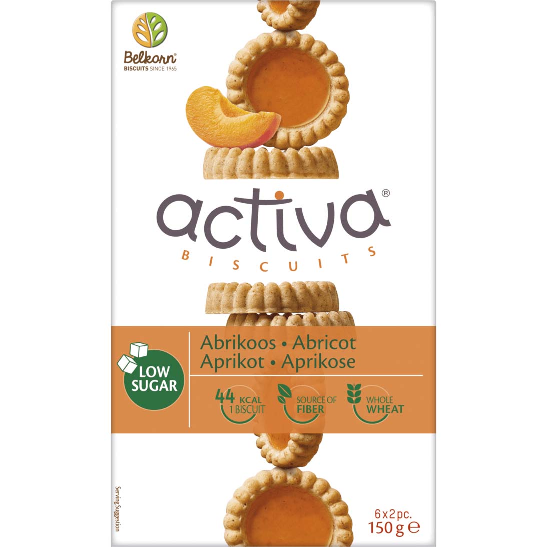 Belkorn Activa Biscuits Apricot 150 Gm