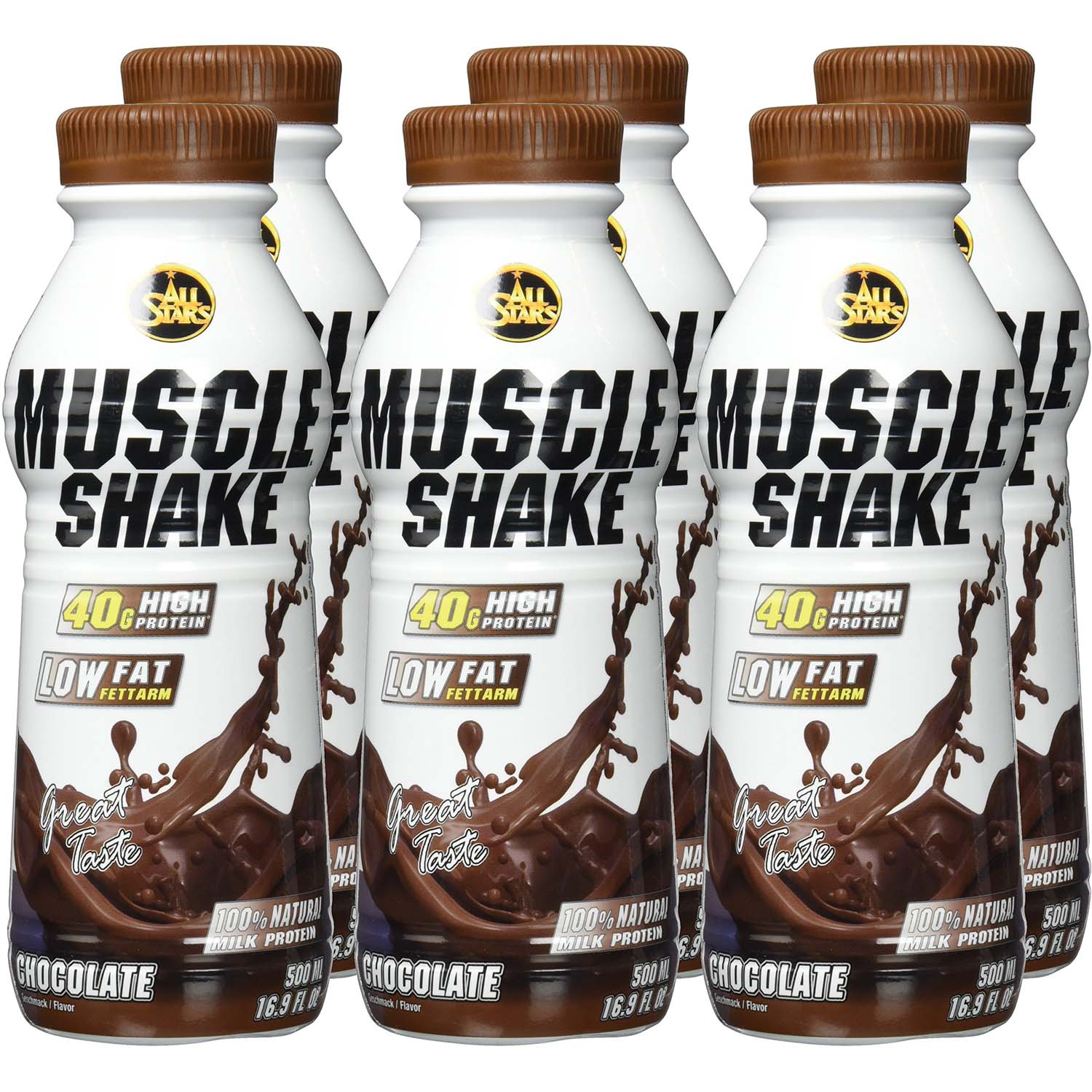 All Stars Protein Muscle Shake Box of 6 Pieces Milk Chocolate
