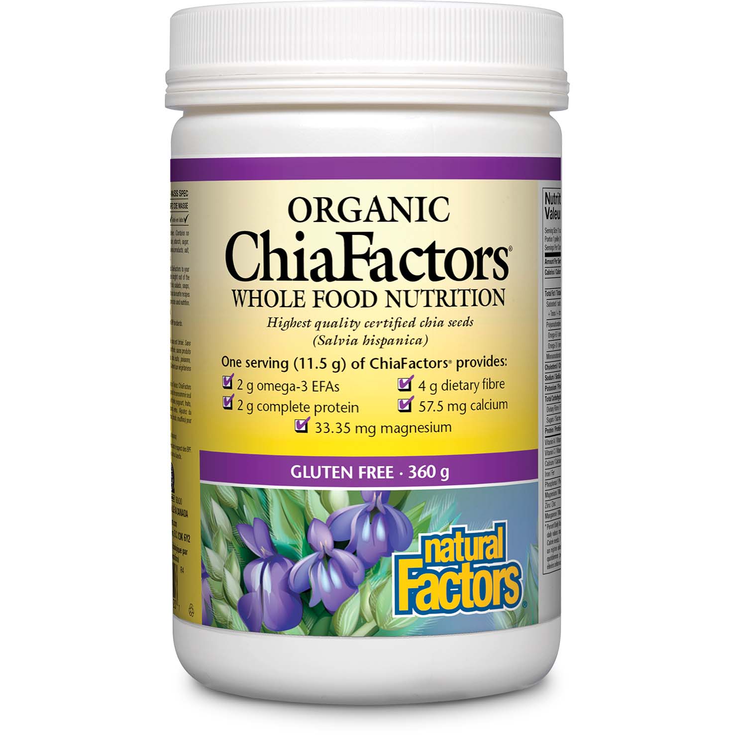 Natural Factors Organic Chia Factors 360 Gm