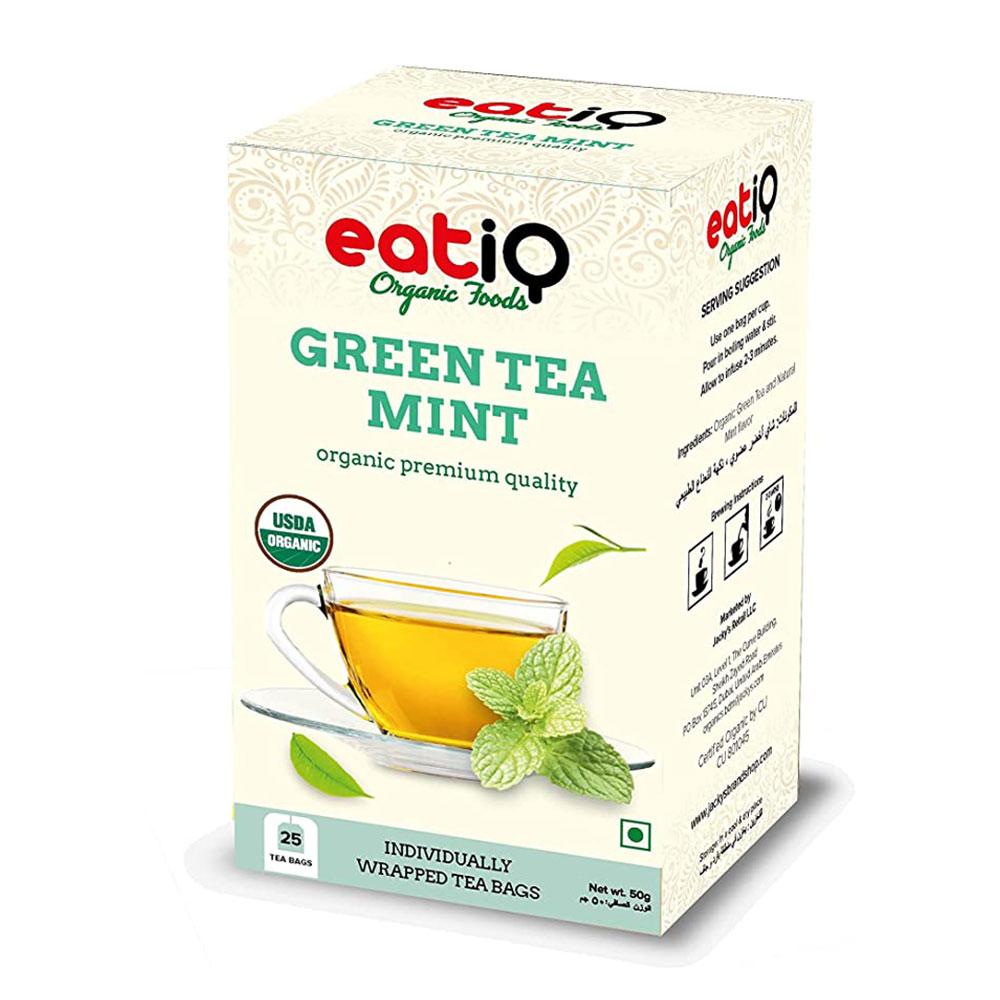 Eatiq Organic Foods Green Tea Mint, 25 Bags