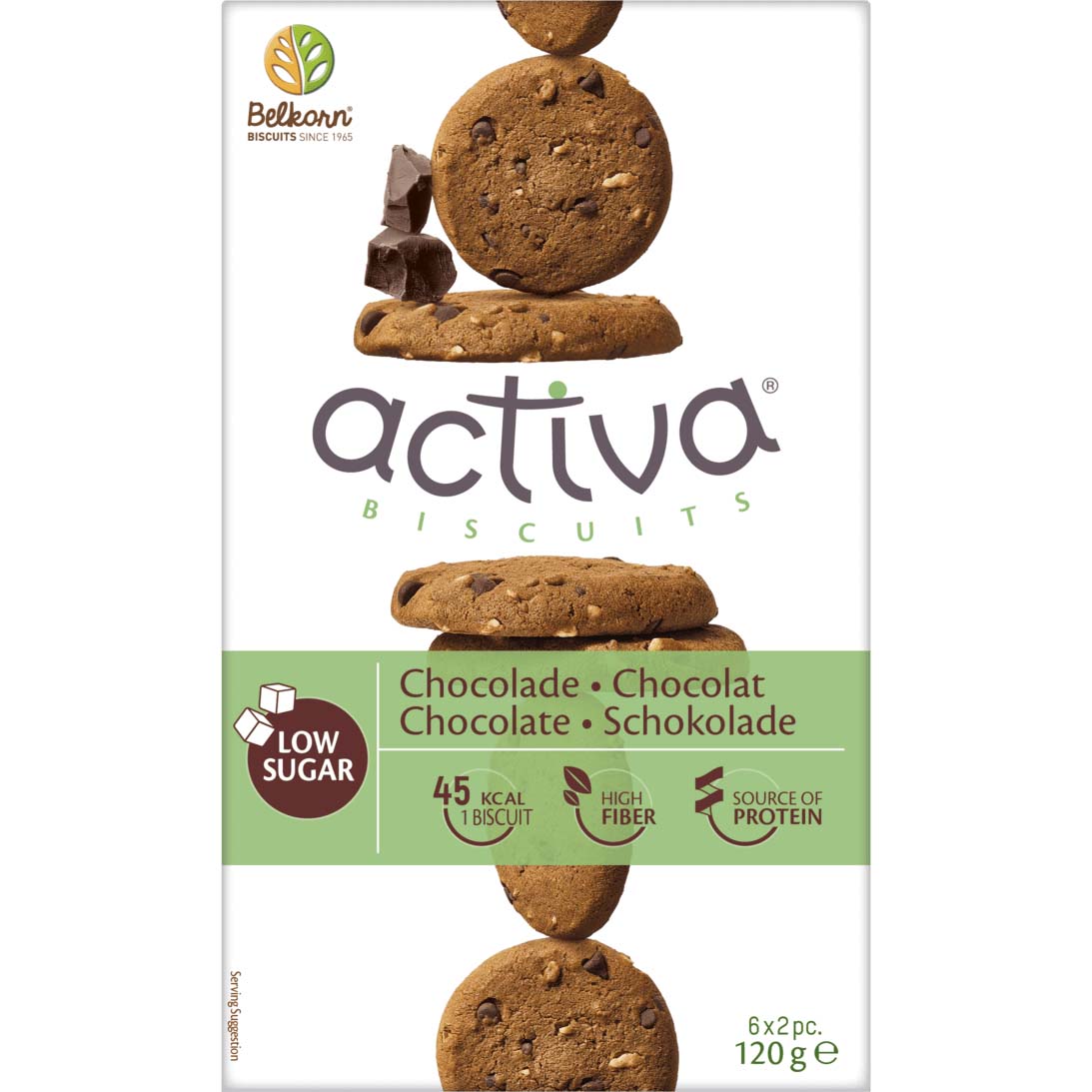 Belkorn Activa Biscuits, 120 Gm, Chocolate