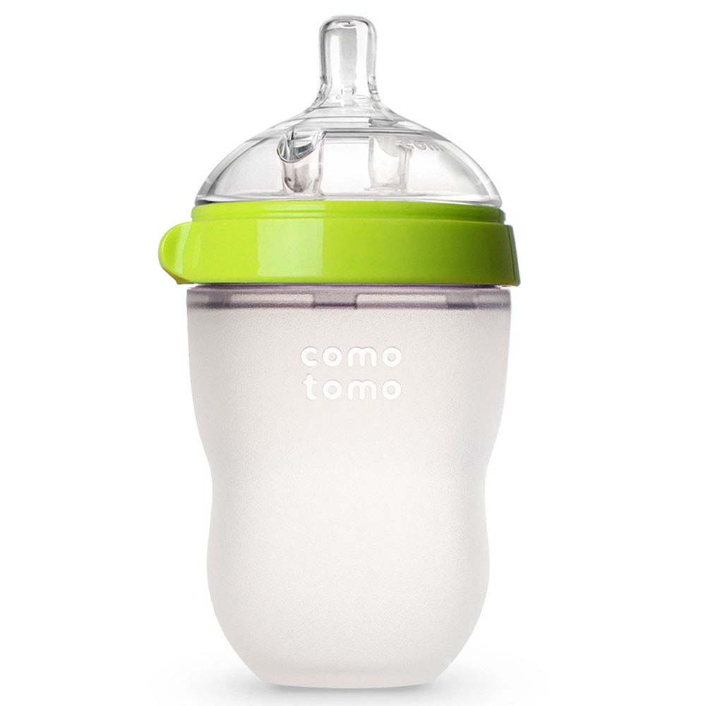 Comotomo Natural Feel Baby Bottle Single Pack, Green, 250 ML