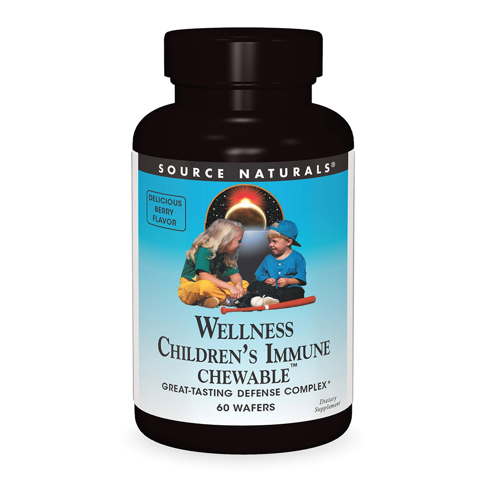 Source Naturals Wellness Childrens Immune 60 Chewable Wafers Berry