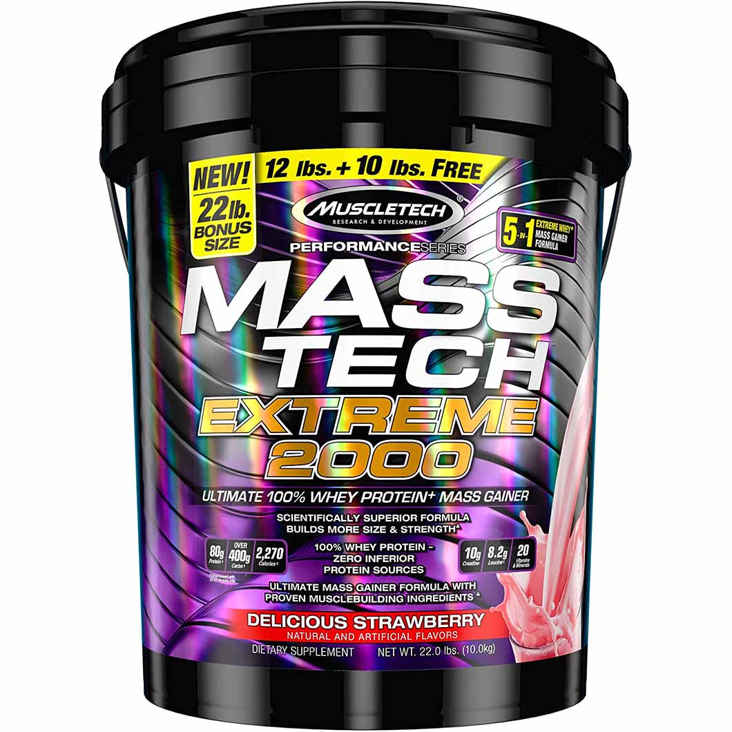 Muscletech Mass Tech Extreme 2000 22.04 LB Delicious Strawberry