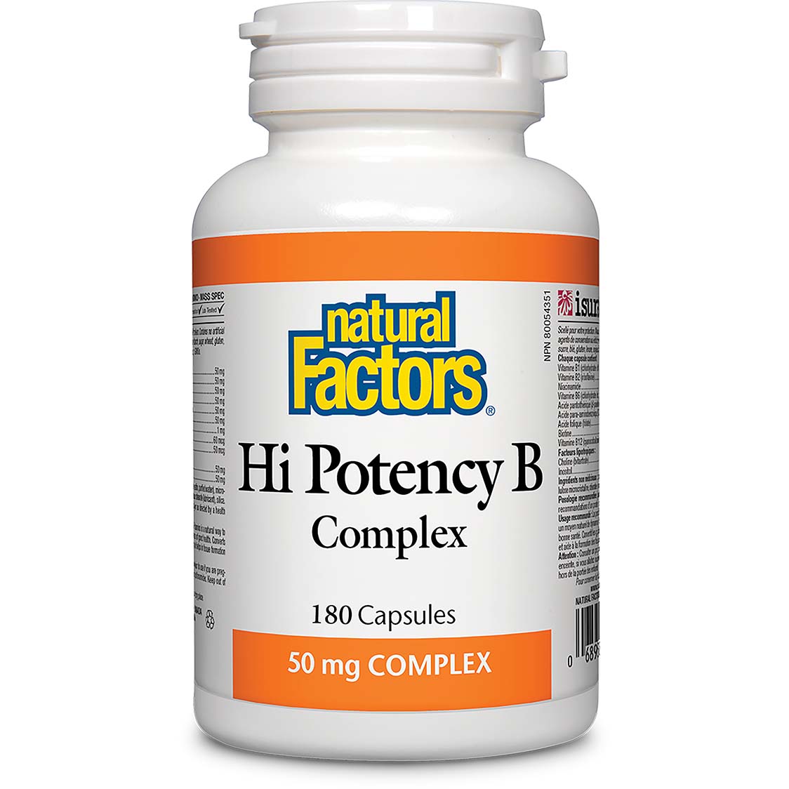 Natural Factors Hi Potency B Complex 180 Capsules 50 mg