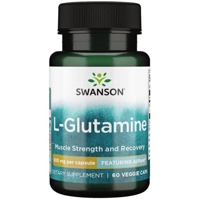 Swanson L Glutamine Featuring AjiPure, 500 mg, 60 Veggie Capsules