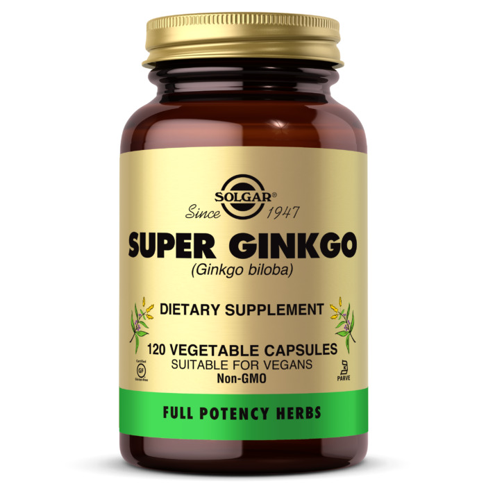 Solgar Super Ginkgo Full Potency Herbs 120 Vegetable Capsules