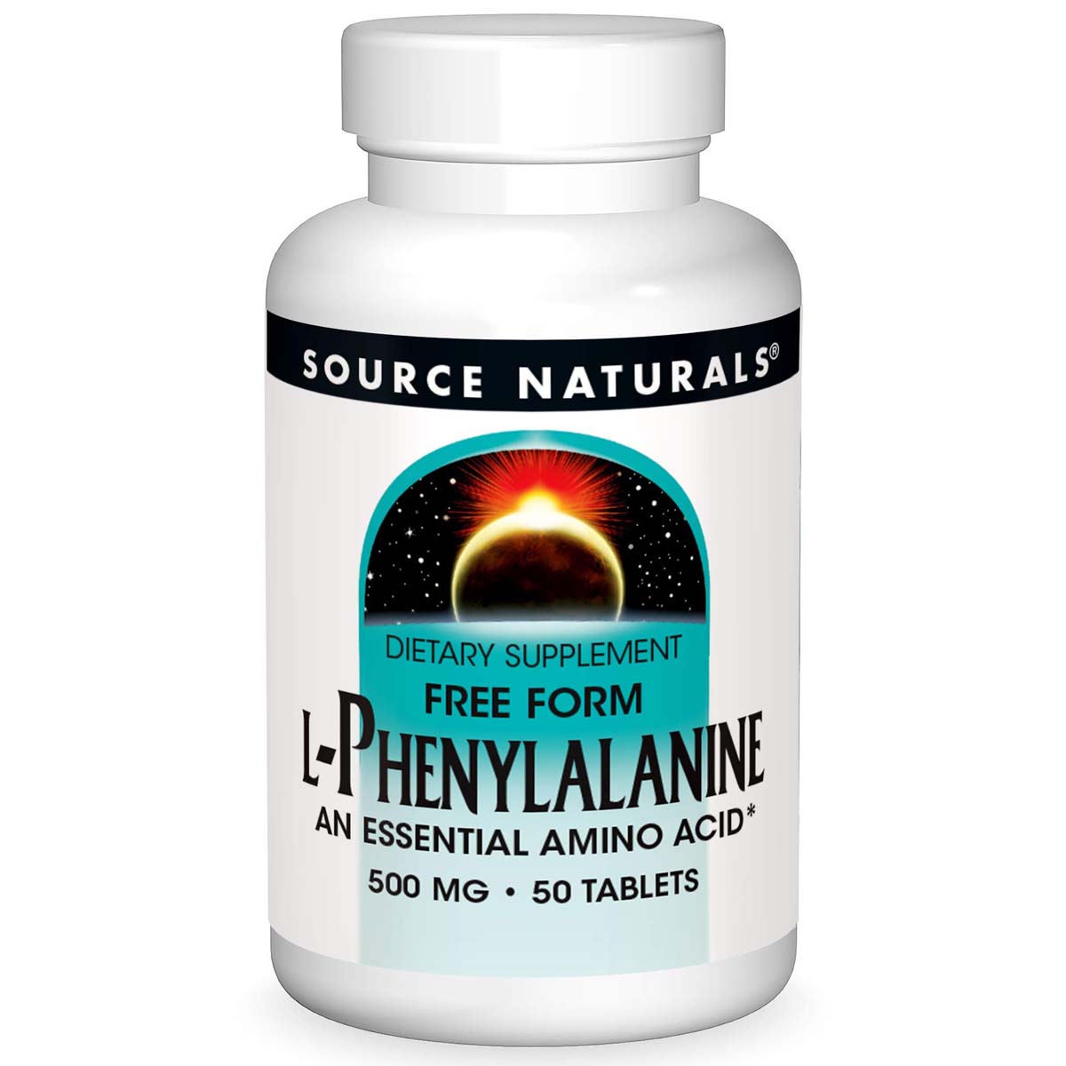 Source Naturals L Phenylalanine, 500 mg, 50 Tablets