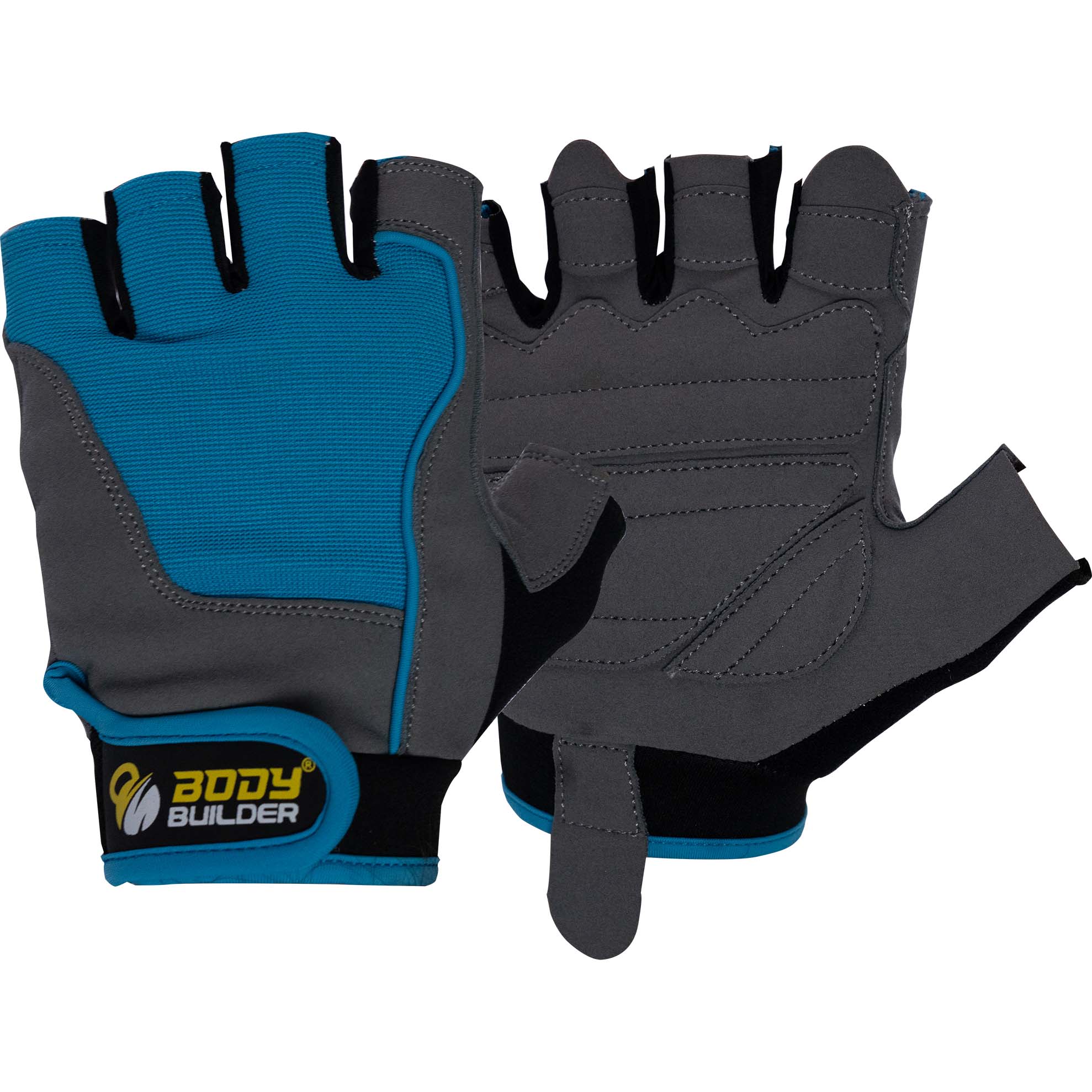Body Builder Trainer Gloves Grey-Blue L