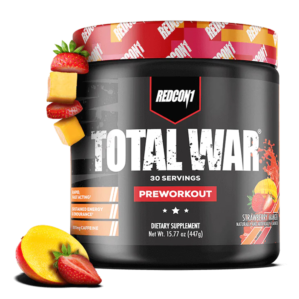 Redcon1 Total War, Strawberry Mango, 30, 320mg Caffeine Per serving, Improve Metabolic Function