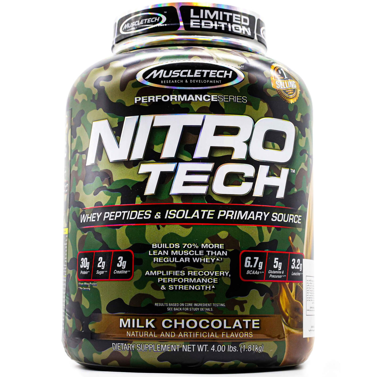 Muscletech NitroTech Perfo, Milk Chocolate, 4 LB