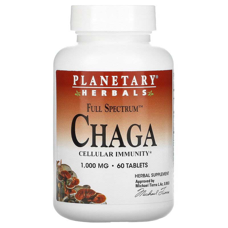 Planetary Herbals Chaga Full Spectrum, 1000 mg, 30 Tablets