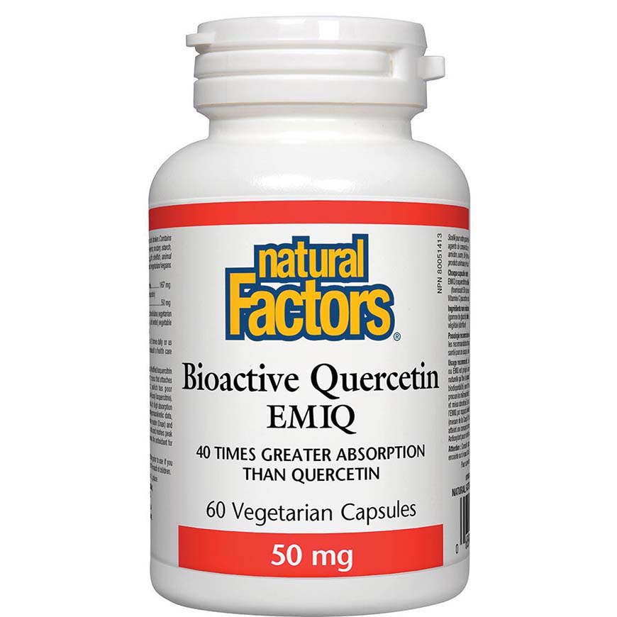 Natural Factors Bioactive Quercetin EMIQ, 50 mg, 60 Veggie Capsules
