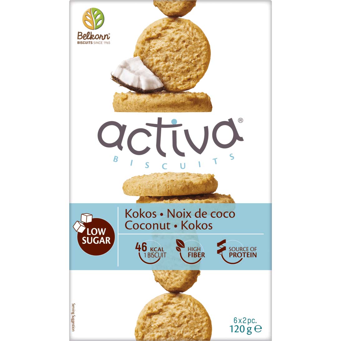 Belkorn Activa Biscuits Coconut 120 Gm