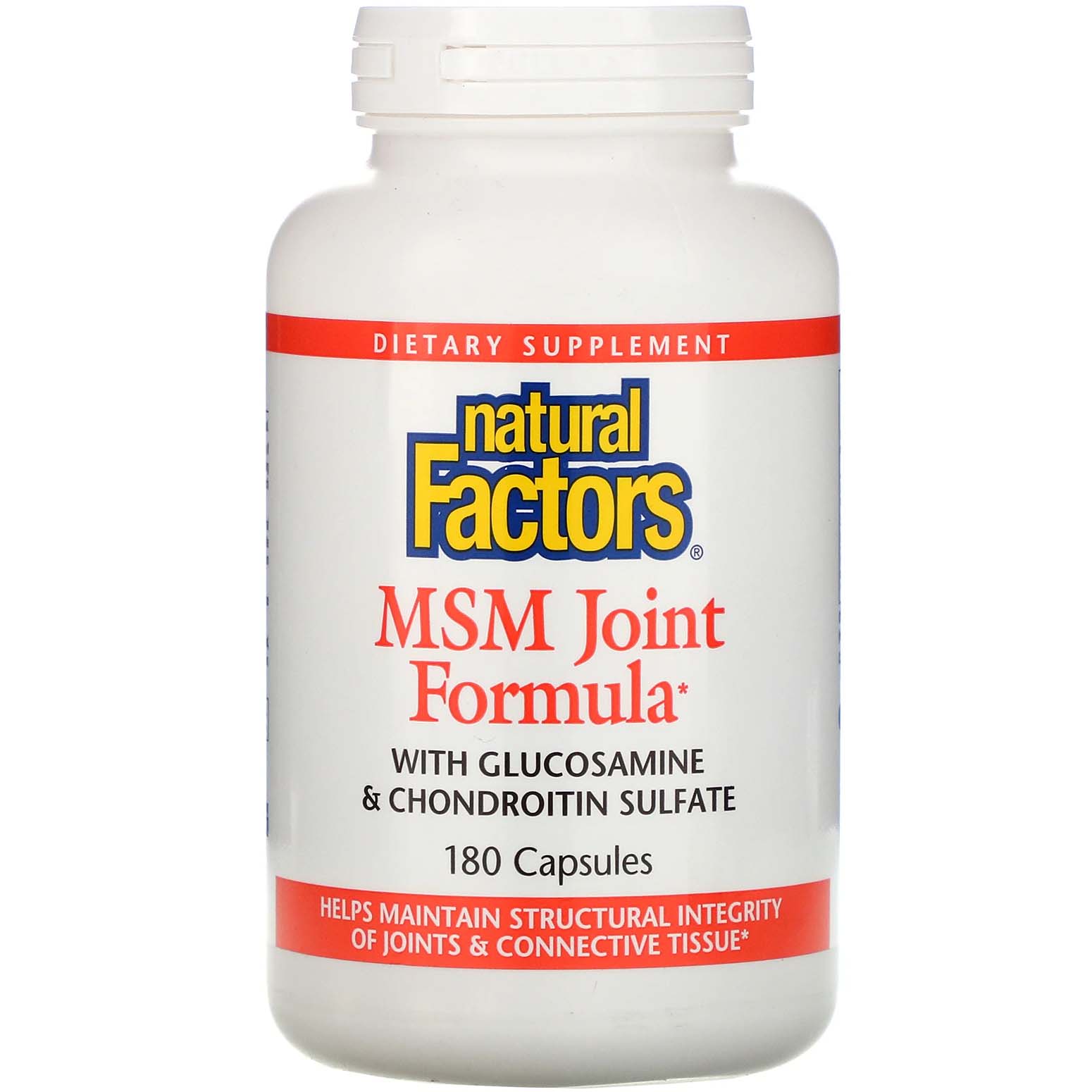 Natural Factors MSM Joint Formula, 180 Capsules