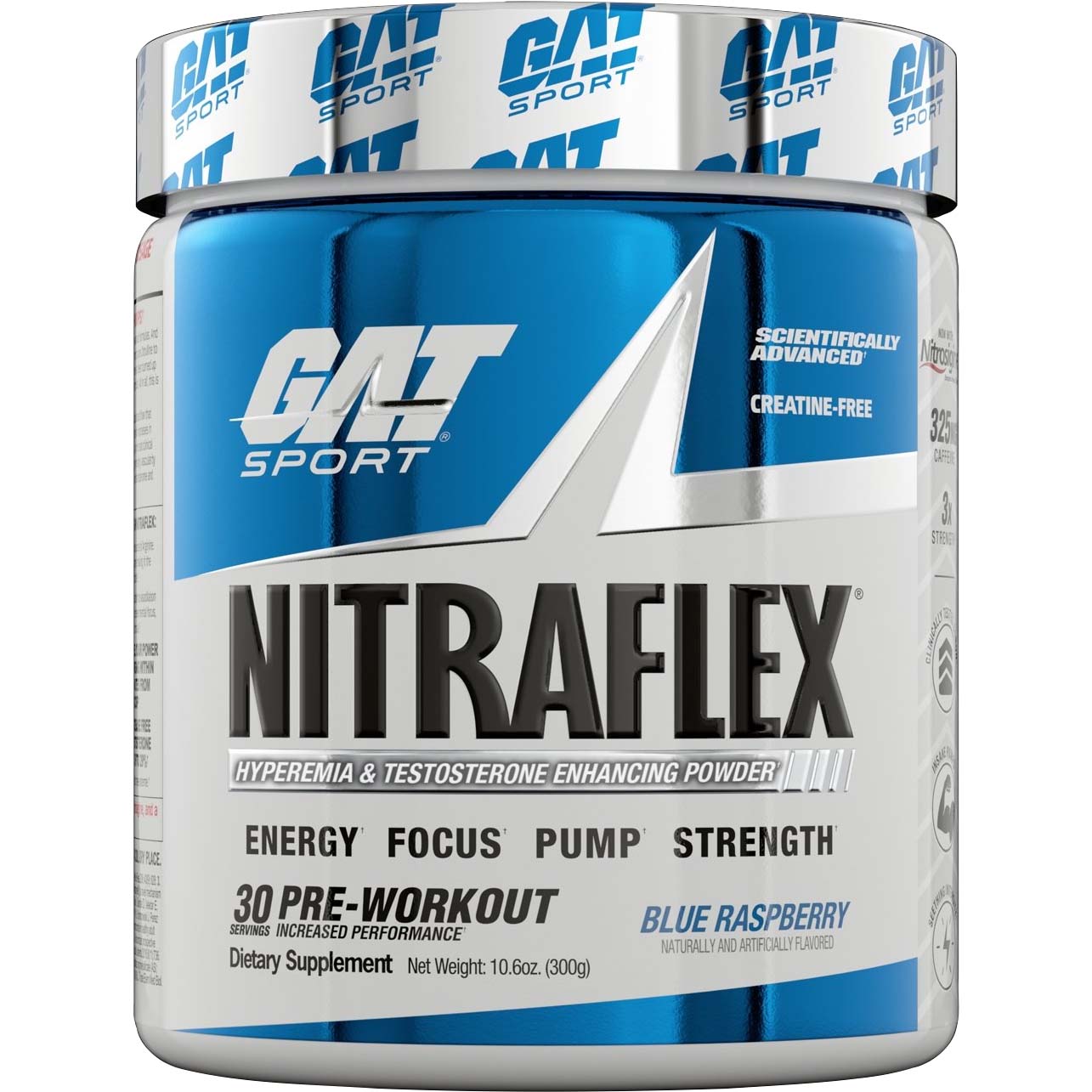 Gat Sport Nitraflex Testosterone Boosting Powder 30 Blue Raspberry