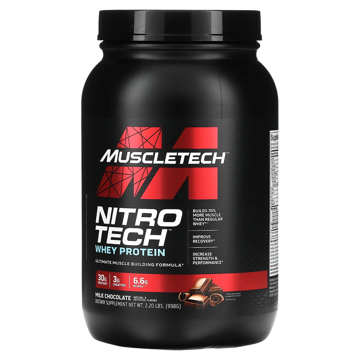 Muscletech Nitro Tech Whey Protein, Milk Chocolate, 2 LB