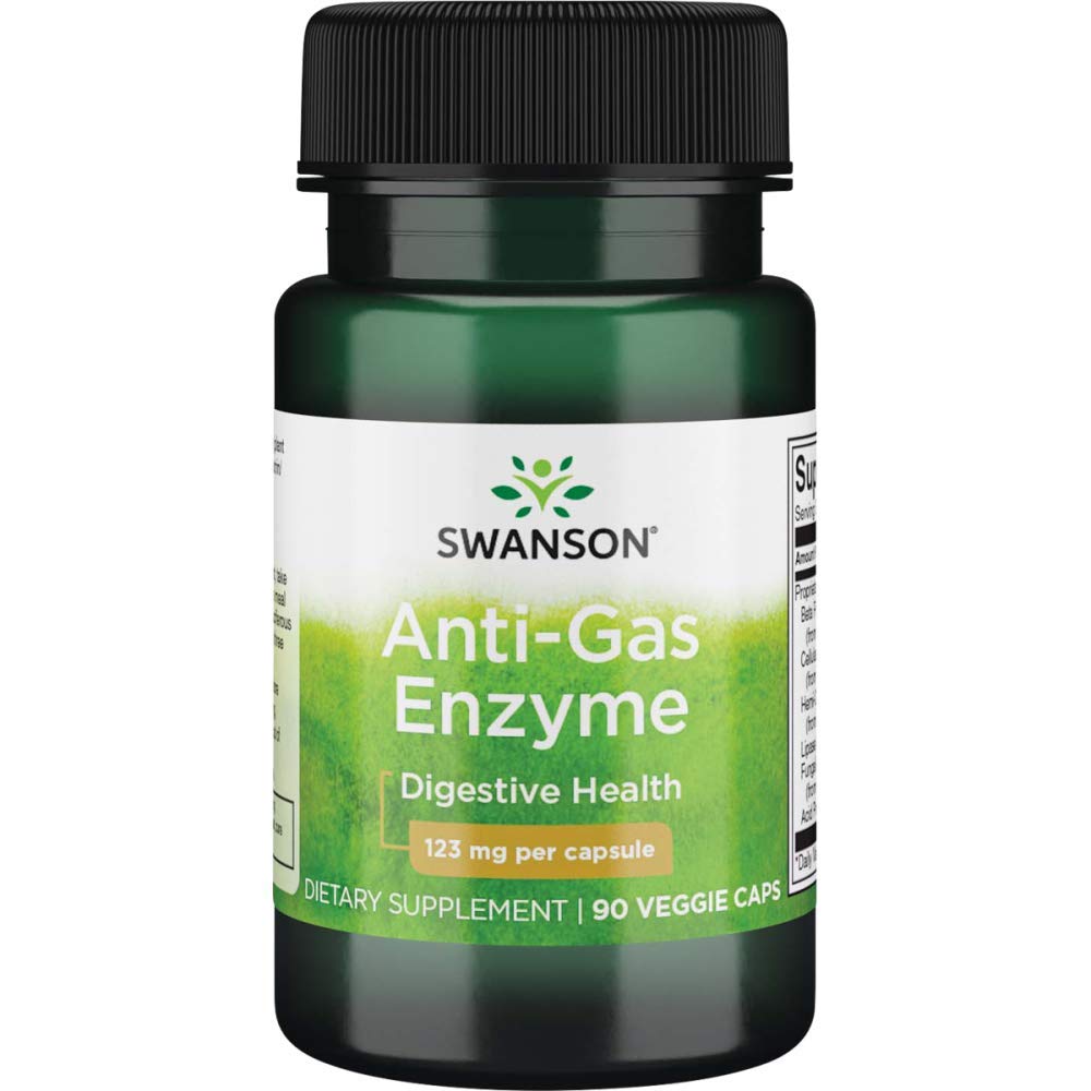 Swansons Anti Gas Enzyme, 123 mg, 90 Veggie Capsules