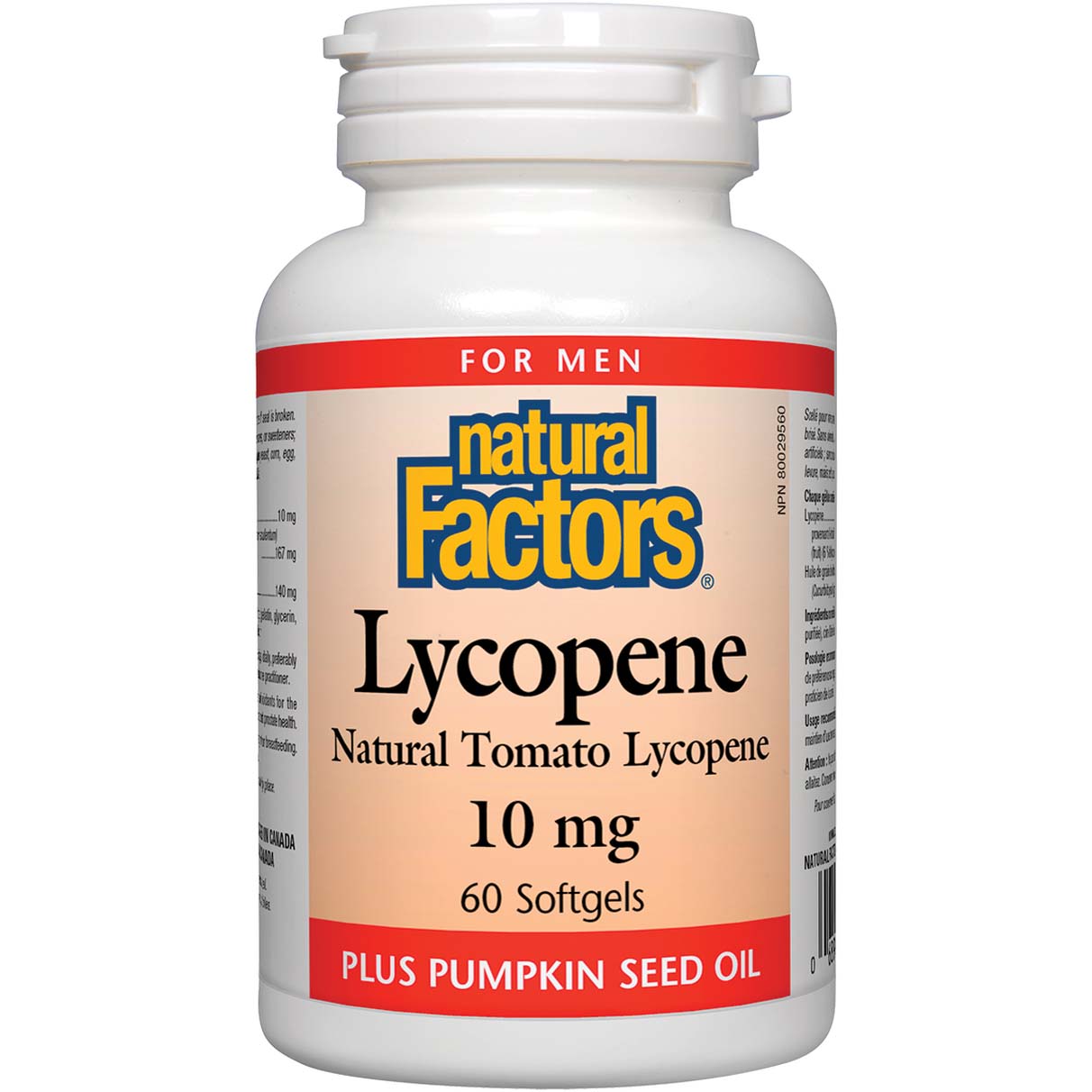 Natural Factors Lycopene, 10 mg, 60 Softgels