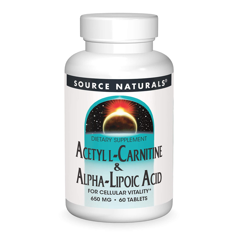 Source Naturals Acetyl L-Carnitine and Alpha-Lipoic Acid 60 Tablets 650 mg