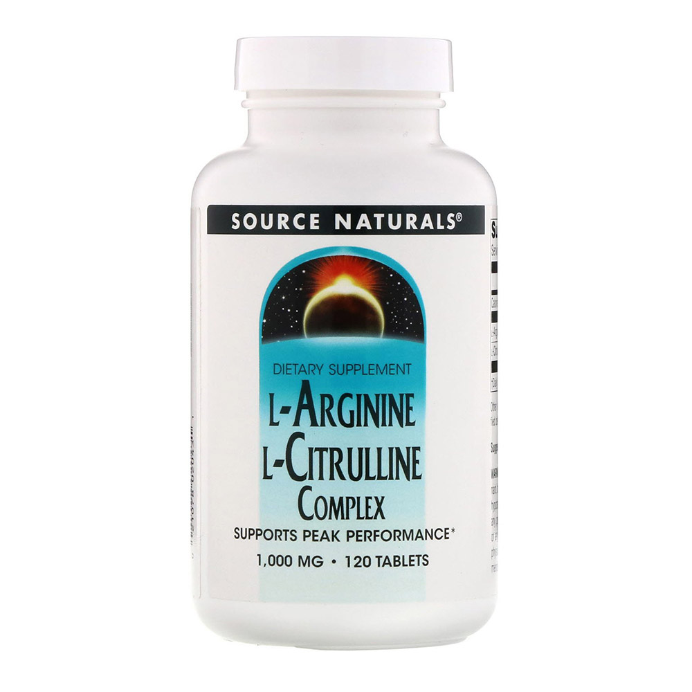 Source Naturals L Arginine L Citrulline Complex 120 Tablets 1000 mg