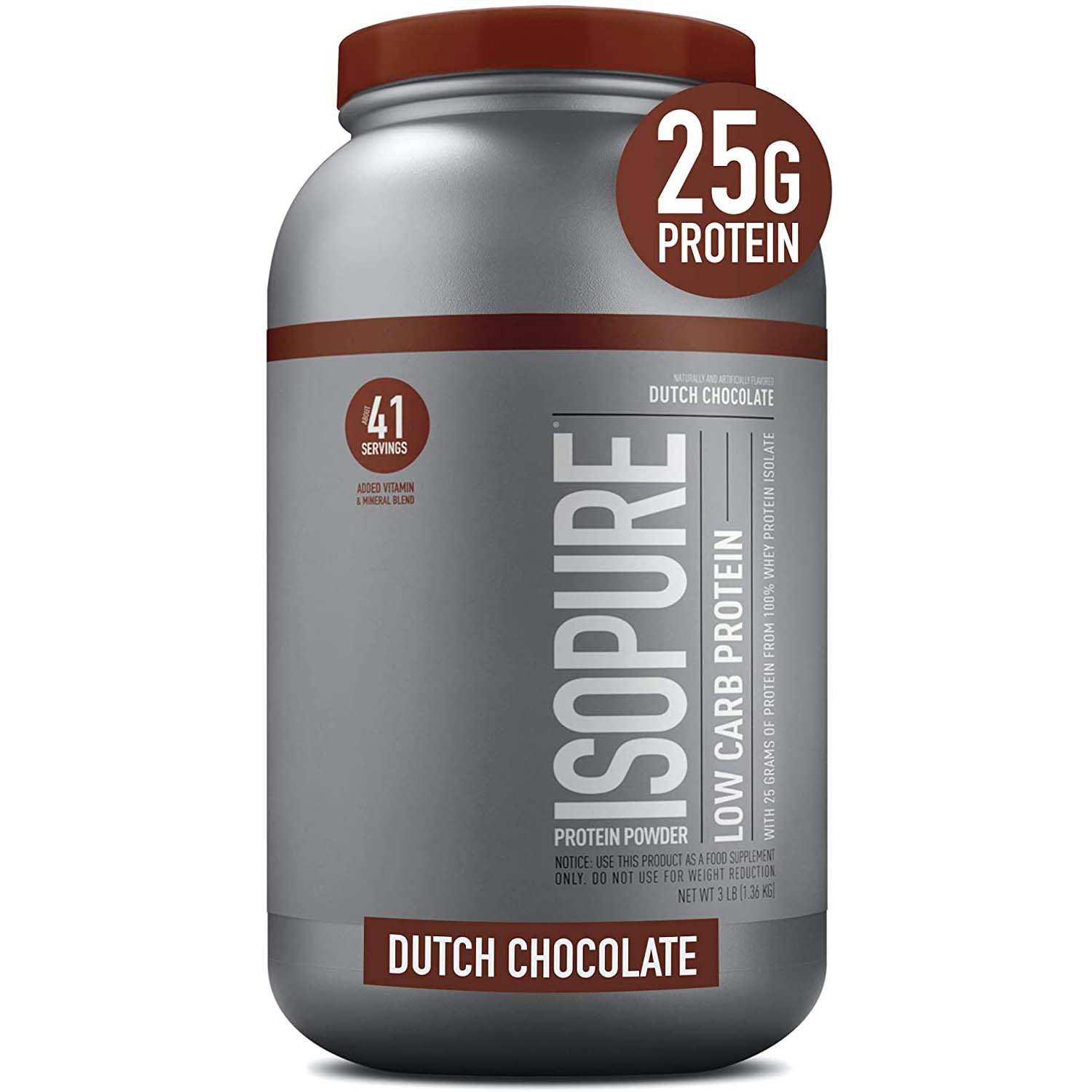 Nature's Best Isopure Zero Carb Protein, Dutch Chocolate, 3 LB