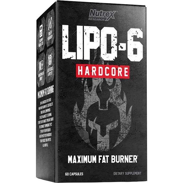 Nutrex Lipo 6 Hardcore Maximum Fat Burner, 60 Capsules