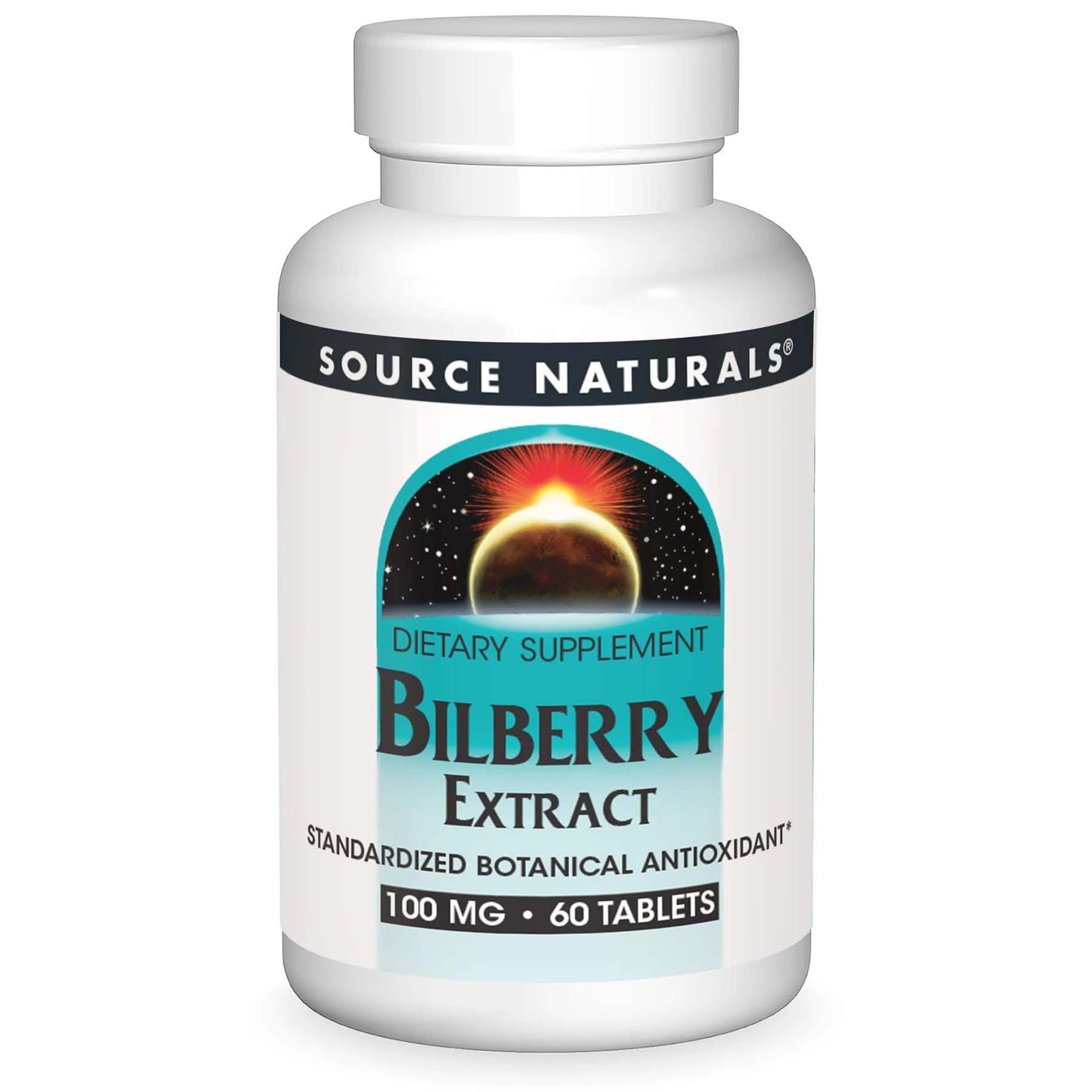 Source Naturals Bilberry Extract, 100 mg, 60 Tablets