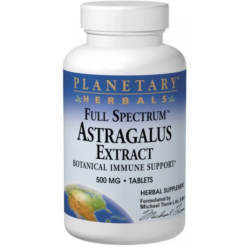 Planetary Herbals Astragalus Extract Full Spectrum, 500 mg, 60 Tablets